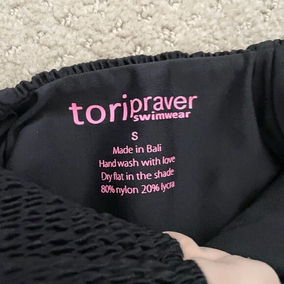 Tori Praver Isabella Smocked One-Piece Swimsuit in Crete Colorblock Size Small - Picture 9 of 9